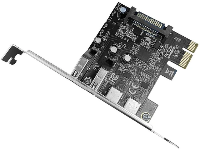 Alt view image 4 of 7 - AJMRTC MCA627 PCI-E 4-Port USB3.2 Gen1 Expansion Card 5Gbps USB-A & USB-C Adapter with SATA 15PIN Power, PCIe x1 for Desktop PC, Compatible with 2U Small Chassis and 4U Large Chassis, Support Windows