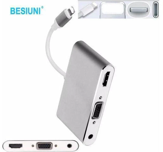 Main image of AJMRTC Lightning to HDMI VGA Audio Adapter, 2-in-1 Digital AV Converter with USB Power Cable, Screen Mirroring for iPhone iPad, Support 1080P Output to TV Monitor Projector
