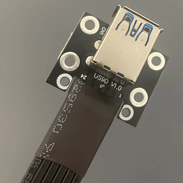Alt view image 2 of 7 - AJMRTC USB 3.0 Dual A Female to USB-C Type-E B-Key 24Pin Motherboard Front Panel Adapter Cable, Internal PC Chassis Header Converter for Desktop Case