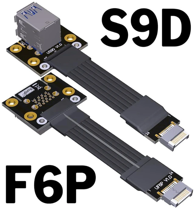 Alt view image 3 of 7 - AJMRTC USB 3.0 Dual A Female to USB-C Type-E B-Key 24Pin Motherboard Front Panel Adapter Cable, Internal PC Chassis Header Converter for Desktop Case