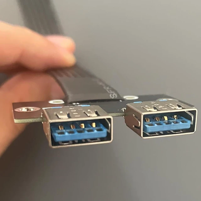 Alt view image 6 of 6 - AJMRTC USB3.0 Dual Type-A Female to Type-E B-Key 24Pin Male Adapter Cable, Internal Motherboard Front Panel Converter for Desktop PC Case Modding