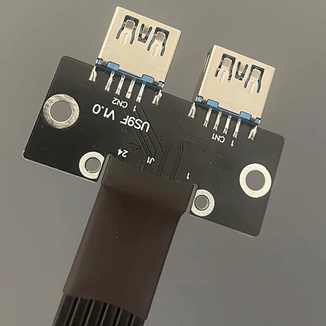 Alt view image 4 of 6 - AJMRTC USB3.0 Dual Type-A Female to Type-E B-Key 24Pin Male Adapter Cable, Internal Motherboard Front Panel Converter for Desktop PC Case Modding