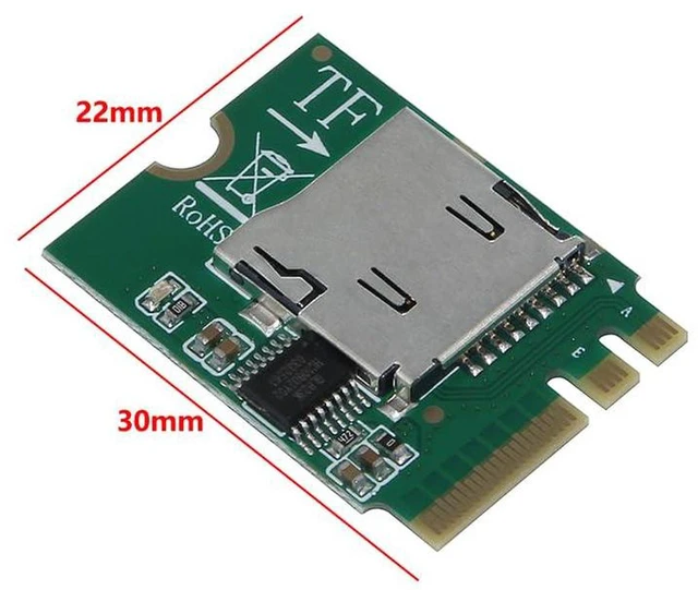 Alt view image 3 of 5 - AJMRTC M.2 NGFF A/E Key 2230 WiFi Slot to Micro SD TF SDHC Card Reader Adapter, Hot-Swappable Internal TF Expansion Card for Mini PC, Laptop, Embedded System