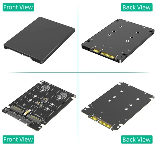 Alt view image 6 of 7 - AJMRTC Dual M.2 NGFF B-Key to SATA 3.0 Adapter Card, 6Gbps SATA Protocol SSD Converter with Protective Case, Support M.2 SATA SSD 2230 2242 2260 2280 for Desktop NAS
