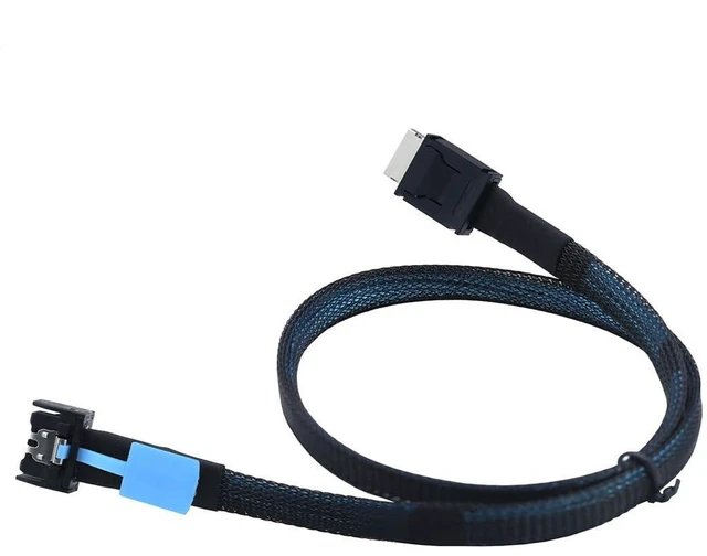 Alt view image 5 of 6 - AJMRTC Gen5 PCIe MCIO Slimline SFF-8654 4i to OCuLink SFF-8611 4i High Speed Cable, 80cm 85Ohm Impedance, Support PCIe 4.0 / PCIe 5.0 for Server, NVMe SSD, RAID HBA, eGPU