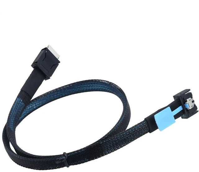 Alt view image 3 of 6 - AJMRTC Gen5 PCIe MCIO Slimline SFF-8654 4i to OCuLink SFF-8611 4i High Speed Cable, 80cm 85Ohm Impedance, Support PCIe 4.0 / PCIe 5.0 for Server, NVMe SSD, RAID HBA, eGPU