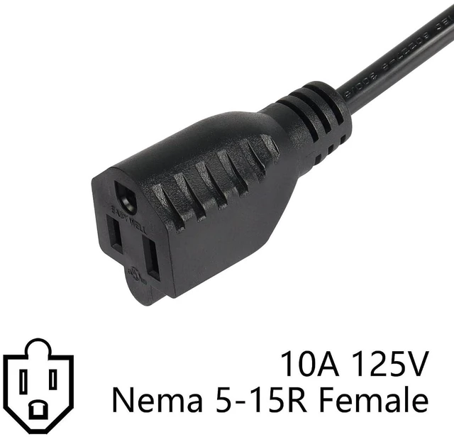 Alt view image 6 of 7 - AJMRTC 1ft IEC320 C14 Male to C13 + NEMA 5-15R Y Splitter Power Cord, 18AWG 10A 250V AC Dual Output Cable for Server, PDU, UPS, Industrial Equipment