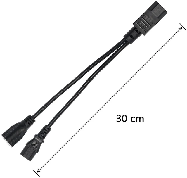 Alt view image 3 of 7 - AJMRTC 1ft IEC320 C14 Male to C13 + NEMA 5-15R Y Splitter Power Cord, 18AWG 10A 250V AC Dual Output Cable for Server, PDU, UPS, Industrial Equipment