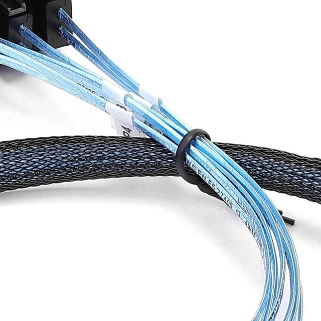 Alt view image 5 of 7 - AJMRTC 100CM Mini SAS HD SFF-8643 to 4×SFF-8482 29Pin Breakout Cable, 12Gbps High Speed Server RAID Cord for SAS HDD, SAS SSD, RAID HBA, Storage Backplane, NAS