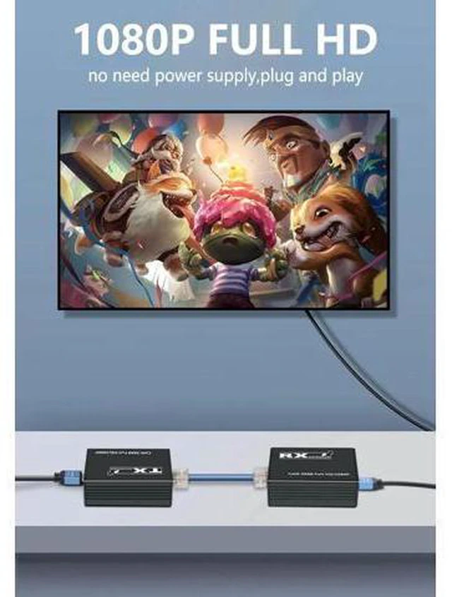 Alt view image 2 of 5 - AJMRTC 30M USB KVM HDMI Extender Over Single Cat6 Ethernet Cable, HDMI to RJ45 Network Transmitter Receiver Kit, 1080P@60Hz Video + USB Keyboard Mouse Extension for PC, NVR, DVR, Monitor