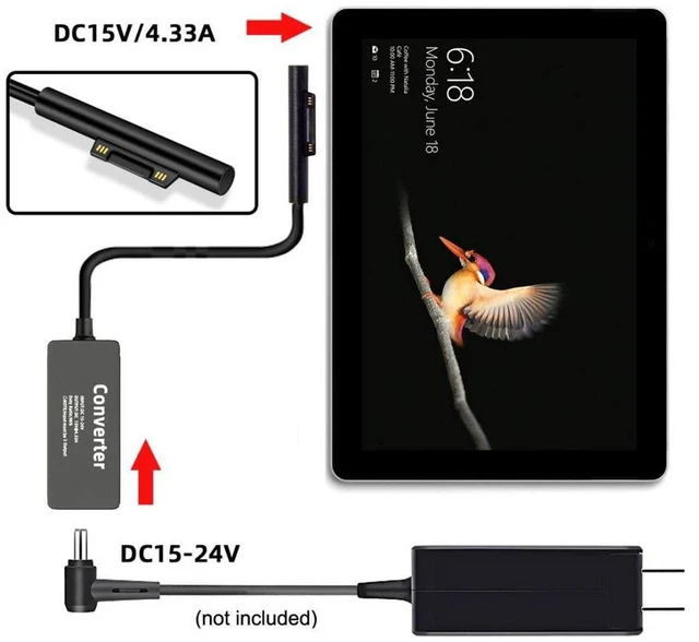 Alt view image 2 of 7 - AJMRTC DC 4.5x3.0mm to Surface Charge Converter, 15V 65W Power Adapter Tip Compatible with Surface Pro3/4/5/6/7/8/9, Surface Book Pro, DC Power Charging Connector Converter