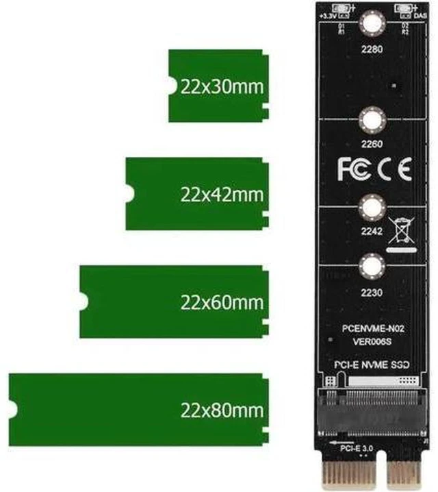 Main image of AJMRTC M.2 M Key NGFF to PCIe 3.0 1X Adapter Card, M.2 NVMe SSD to PCI-E 1X Expansion Converter Module for Desktop PC, Support M Key 2230 2242 2260 2280 Size SSD