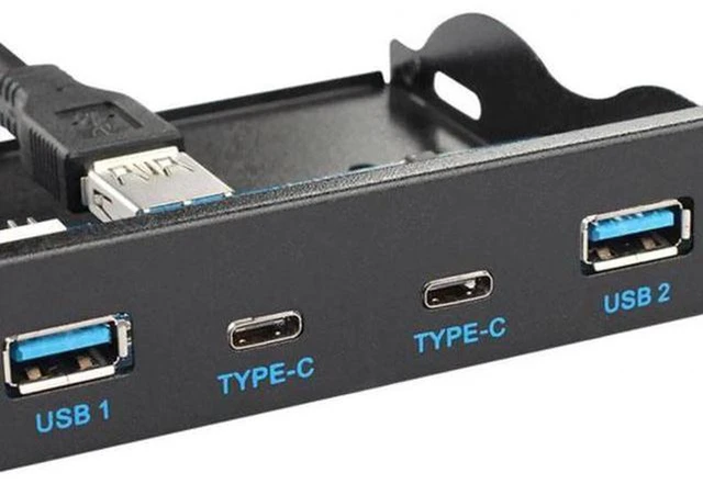 Alt view image 5 of 7 - AJMRTC USB 3.1 Front Panel Header to USB-C and USB 3.0 4-Port Hub Adapter, Internal Motherboard Header Splitter for PC Case Front Panel Upgrade