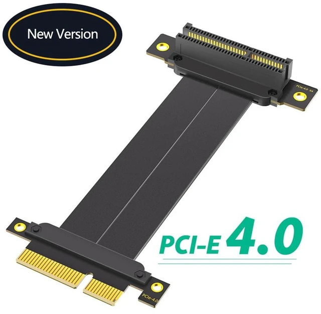 Alt view image 4 of 7 - AJMRTC PCIe 4.0 X4 / X1 Extension Riser Cable, 10CM, 90° to 180°, 8Gbps Per Lane, Gold-Plated Connector, Flexible Ribbon Cable for 1U 2U Server Chassis, Storage PCIe Card Expansion