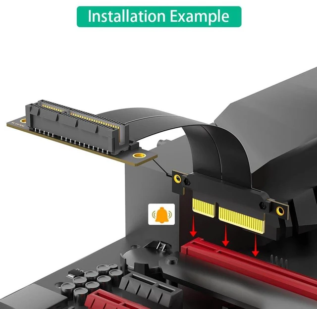 Alt view image 6 of 7 - AJMRTC PCIe 4.0 X4 / X1 Extension Riser Cable, 10CM, 90° to 180°, 8Gbps Per Lane, Gold-Plated Connector, Flexible Ribbon Cable for 1U 2U Server Chassis, Storage PCIe Card Expansion