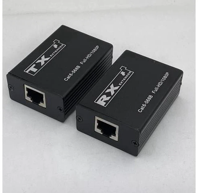 Alt view image 3 of 6 - AJMRTC 30M HDMI KVM Extender Over Single Cat6 Ethernet Cable, HDMI to RJ45 Transmitter Receiver Kit, 1080P@60Hz Video + USB Keyboard Mouse Extension for PC, NVR, DVR, Monitor
