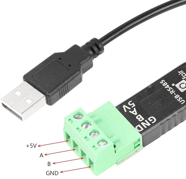 Alt view image 2 of 6 - AJMRTC 1FT USB to RS485 Serial Converter Cable, USB to RS485 Terminal Block Adapter, Industrial Serial Communication Cable Compatible with Windows 7, 8, 10