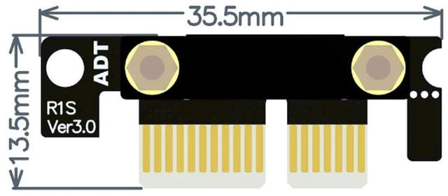Alt view image 2 of 5 - AJMRTC ADT-R11SL-TL Dual 90 Degree Right Angle PCIe 3.0 x1 Riser Cable, 8Gbps High Speed PCI Express 1X Ribbon Extension Extender Cable, 5cm Short Length for Compact PC DIY Build