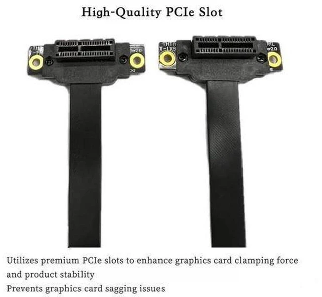 Alt view image 6 of 7 - AJMRTC PCIe 3.0 X1 90 Degree Reverse Riser Extension Cable, PCI Express X1 to X1 Reverse Right Angle Adapter Extender, High Speed Ribbon Cable for ITX Mini PC Low Space DIY Installation