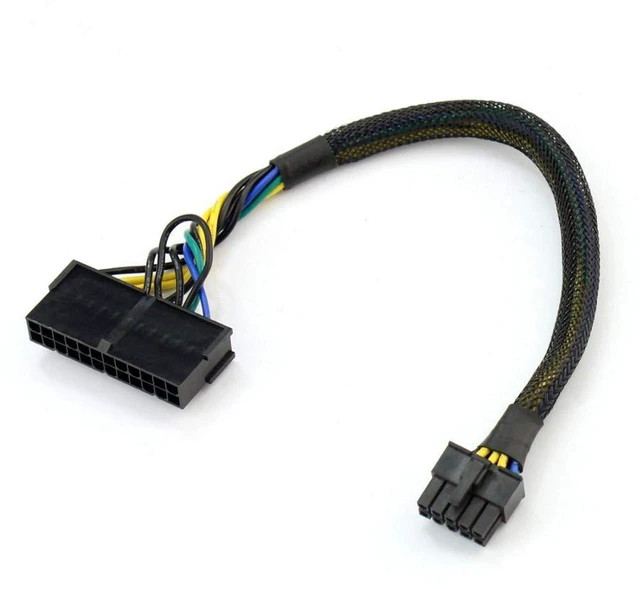 Main image of AJMRTC 30cm 24Pin to 10Pin ATX Main Power Braided Adapter Cable, 24P to 10P Motherboard Power Conversion Cord for Lenovo Motherboard, With Protective Mesh Sleeve, 1 Pack