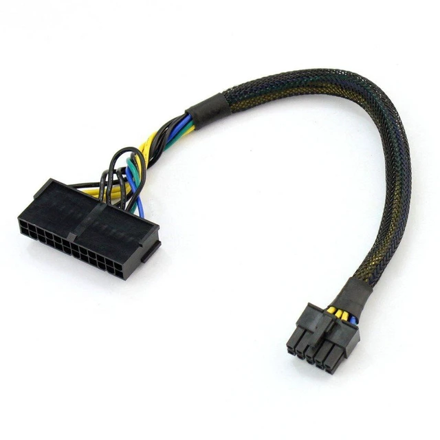 Alt view image 2 of 6 - AJMRTC 30cm 24Pin to 10Pin ATX Main Power Braided Adapter Cable, 24P to 10P Motherboard Power Conversion Cord for Lenovo Motherboard, With Protective Mesh Sleeve, 1 Pack