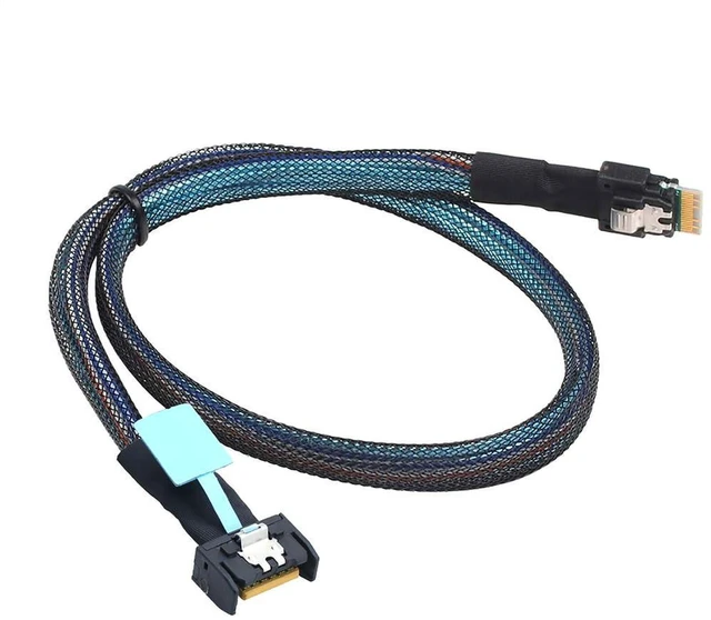 Alt view image 2 of 6 - AJMRTC Gen5 MCIO Slimline SFF-8654 4i to SFF-8654 4i Server Interconnect Cable, High Speed Internal Data Cable, Support PCIe 5.0 PCIe 4.0 Backward Compatible, 100cm Length
