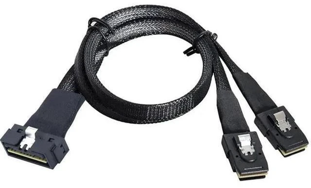 Alt view image 3 of 6 - AJMRTC PCIe Slimline LP Low Profile SFF-8654 8i to 2 x SFF-8087 Server Breakout Cable, Internal High Speed Storage Data Cable for RAID HBA Backplane Connection
