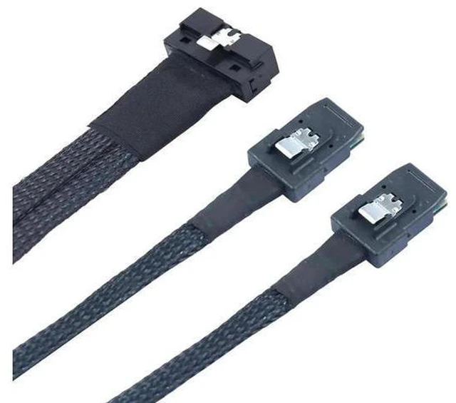 Alt view image 6 of 6 - AJMRTC PCIe Slimline LP Low Profile SFF-8654 8i to 2 x SFF-8087 Server Breakout Cable, Internal High Speed Storage Data Cable for RAID HBA Backplane Connection
