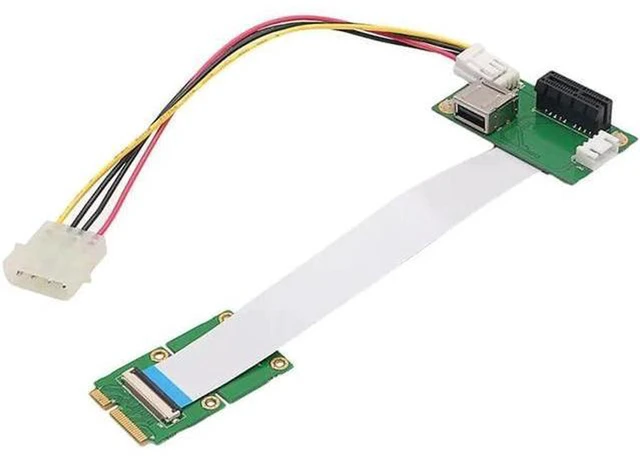 Alt view image 2 of 5 - AJMRTC PCIe 1X to PCIe 1X Extension Riser Card, PCI Express 1X Adapter Extender with USB Cable for Desktop GPU, WiFi Card, Mining Rig Expansion