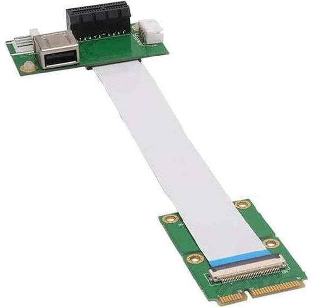 Alt view image 4 of 5 - AJMRTC PCIe 1X to PCIe 1X Extension Riser Card, PCI Express 1X Adapter Extender with USB Cable for Desktop GPU, WiFi Card, Mining Rig Expansion