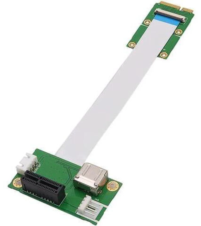 Alt view image 5 of 5 - AJMRTC PCIe 1X to PCIe 1X Extension Riser Card, PCI Express 1X Adapter Extender with USB Cable for Desktop GPU, WiFi Card, Mining Rig Expansion