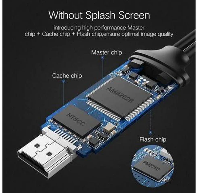 Alt view image 2 of 6 - AJMRTC Phone to HDMI Adapter Cable, Compatible with iPhone 8 X 7 6s Plus iPad Android Smartphone, Digital AV Converter for Mirroring Video to TV Monitor Projector