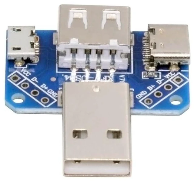 Alt view image 6 of 7 - AJMRTC 3-Port USB 2.0 Splitter Charging Adapter, USB2.0 Male to Type-A + Type-C + Micro USB Female Multi Charging Extension Hub for Phone Power Supply