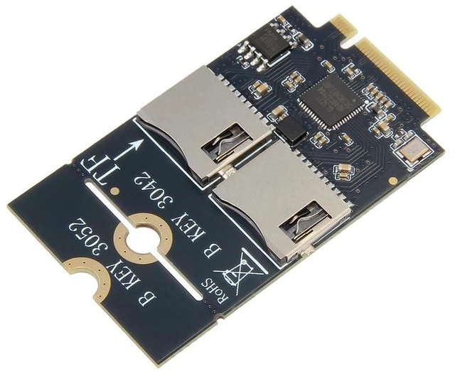 Alt view image 2 of 6 - AJMRTC M.2 B-Key WWAN 4G Module Adapter Card, M.2 B Key to USB + Dual TF Card Expansion Board, Compatible with 3042 3052 WWAN Module for Desktop Embedded System