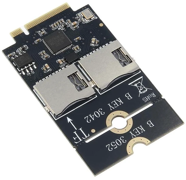 Alt view image 4 of 6 - AJMRTC M.2 B-Key WWAN 4G Module Adapter Card, M.2 B Key to USB + Dual TF Card Expansion Board, Compatible with 3042 3052 WWAN Module for Desktop Embedded System