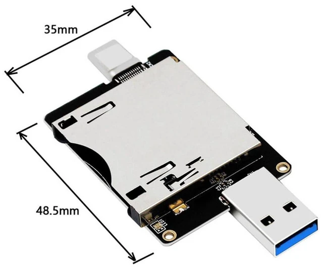 Alt view image 7 of 7 - AJMRTC USB3.1 Gen2 10Gbps CFexpress Type B Card Reader Adapter, CFexpress B Memory Card Reader With USB-A + USB-C Dual Plug for Camera Photo Video Data Transfer Laptop Desktop