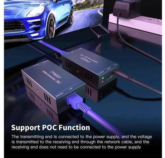 Main image of AJMRTC HDMI KVM Extender 50M over Cat5e Cat6 Ethernet Cable, 1080P@60Hz, USB Keyboard Mouse Control, Audio Transmission, Transmitter and Receiver Kit for Monitor PC Conference Room