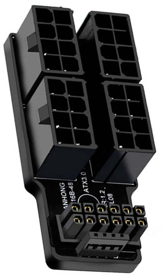 Main image of AJMRTC ATX3.0 PCIe 5.0 12VHPWR 90 Degree Up Angled Power Adapter, 12+4Pin 16Pin GPU to 4 x PCIe 8Pin Modular PSU Converter, 600W for RTX 4080, RTX 5090Ti Graphics Card