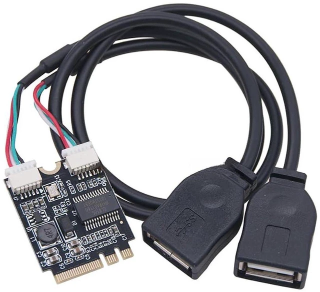 Main image of AJMRTC M.2 Key A+E to Dual USB 2.0 Expansion Card MCA527, 480Mbps USB2.0 Adapter for Desktop Laptop, Supports Windows XP/2003/Vista/2008/7/8/10/11 32Bit & 64Bit