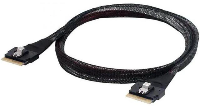 Alt view image 4 of 7 - AJMRTC SF-028 Slimline SAS 4.0 SFF-8654 8i 74Pin to SFF-8654 8i 74Pin Storage Cable, PCIe 4.0 & SAS4.0 Supported, Internal SlimSAS Straight Cable for Server HBA Backplane NVMe Array