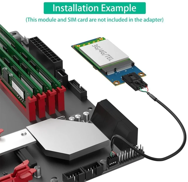 Alt view image 3 of 7 - AJMRTC Mini PCI-E to USB 2.0 Adapter with SIM Card Slot, Horizontal USB Design, 6Pin / 8Pin SIM Socket for WWAN LTE 3G 4G Cellular Module Test & Deployment
