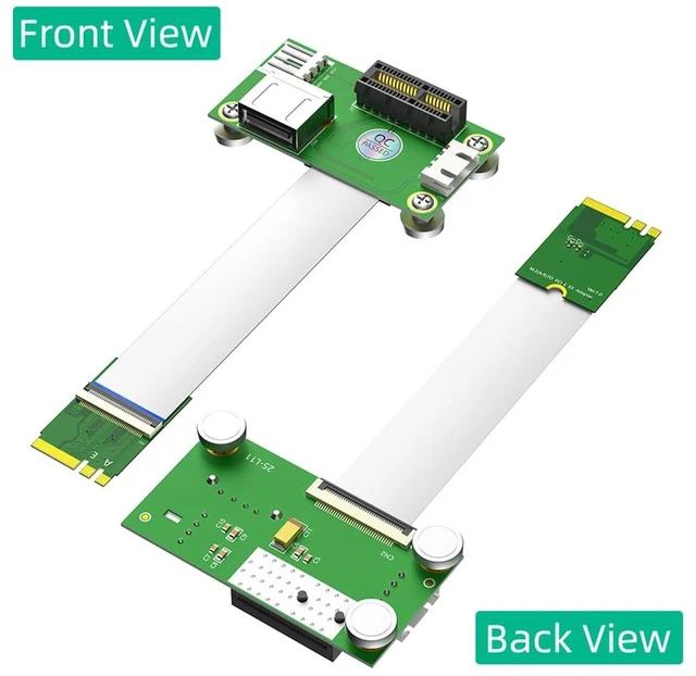 Alt view image 7 of 7 - AJMRTC NGFF M.2 Key A+E to PCIe X1 + USB2.0 Riser Card, 25cm FPC Cable, 4Pin FDD Aux Power Input, Magnetic Mounting Pads, Compatible with PCIe X1/X4/X8/X16 Slots for WiFi Bluetooth Module