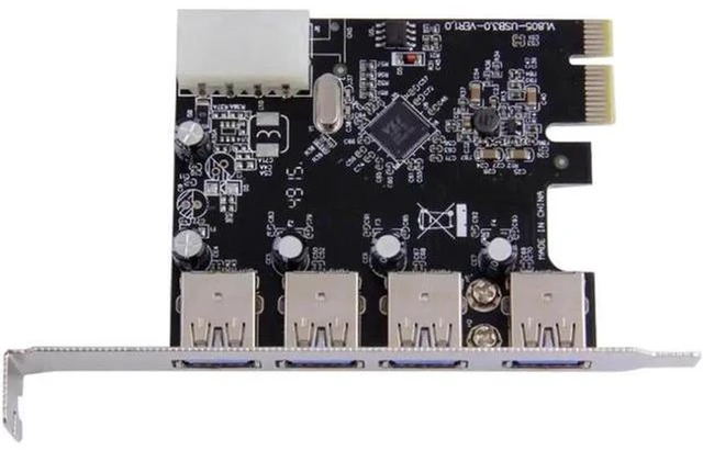 Alt view image 2 of 5 - AJMRTC 4 Port PCIe to USB 3.0 Hub Expansion Card, PCI Express X1 Adapter, 5Gbps SuperSpeed USB3.0 Add-On Card for Desktop PC, Full Profile Bracket