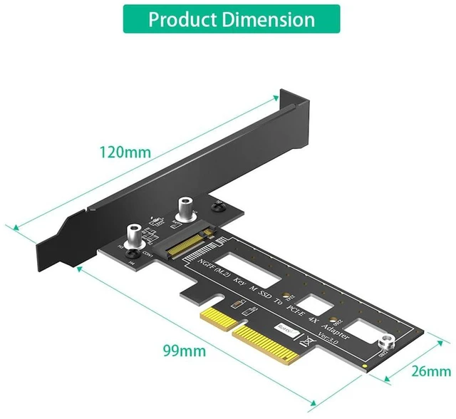 Alt view image 5 of 7 - AJMRTC M.2 NGFF M Key NVMe AHCI SSD to PCIe 3.0 X4 Adapter Card, Supports 2242 2260 2280 M.2 PCIe SSD for Desktop Workstation Storage Upgrade, Card Only
