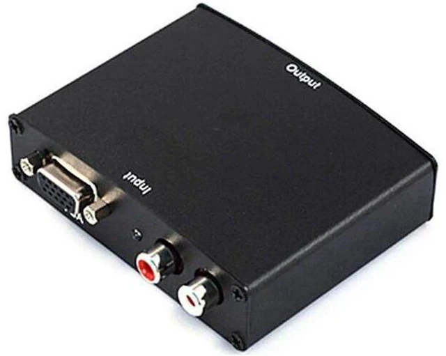 Alt view image 2 of 6 - AJMRTC VGA to HDMI Converter Adapter, 1080P Analog to Digital Video with L/R RCA Stereo Audio Sync Output, 5V USB Powered Active VGA2HDMI Converter for Old PC Laptop DVD to HDTV Projector