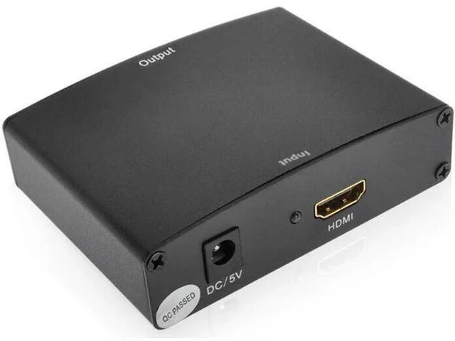 Alt view image 3 of 6 - AJMRTC VGA to HDMI Converter Adapter, 1080P Analog to Digital Video with L/R RCA Stereo Audio Sync Output, 5V USB Powered Active VGA2HDMI Converter for Old PC Laptop DVD to HDTV Projector