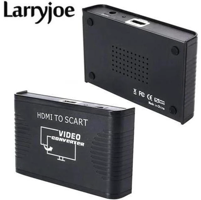 Main image of AJMRTC 1080P HDMI to SCART Converter, Digital HDMI to Analog CVBS Stereo Audio Video Adapter with USB Power Cable, PAL NTSC Switchable for HD TV, DVD Player, Set-Top Box