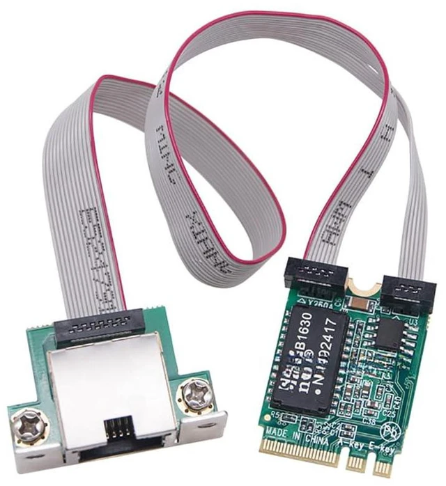 Alt view image 7 of 7 - AJMRTC M.2 A+E Bent Pin / Mini PCIe to Single RJ45 Gigabit Ethernet Network Card, 10/100/1000Mbps PCIe LAN Adapter for Server, Soft Router, Industrial Embedded PC