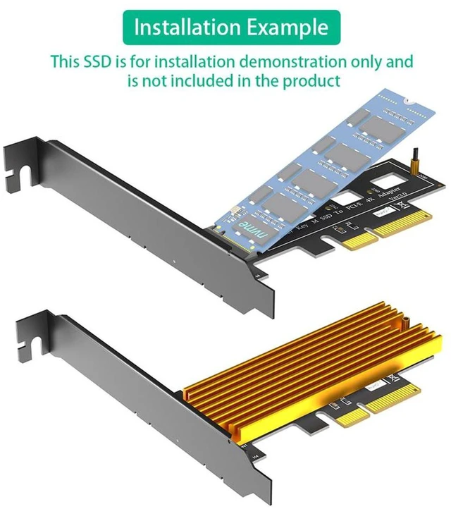 Alt view image 5 of 7 - AJMRTC M.2 NGFF NVMe AHCI SSD to PCIe 3.0 X4 Adapter Card with Aluminum Heatsink, M Key PCI Express Storage Expansion Card, 32Gbps, Supports 2242 2260 2280 NVMe SSD for Desktop PC Workstation NAS Stor