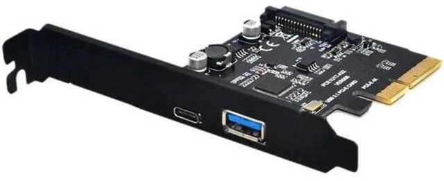 Main image of AJMRTC PCIe to USB 3.1 Gen1 Expansion Card, PCI Express X1 to 1×USB Type-C + 1×USB Type-A 5Gbps Adapter, SuperSpeed USB 3.0 Add-On Card with SATA Aux Power for Desktop PC Peripheral Storage Expansion